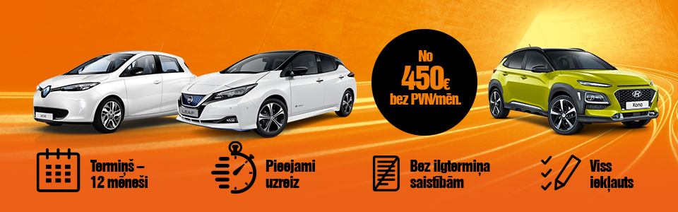 Nissan Leaf, Hyundai Kona, Renault Zoe auto līzings - ilgtermiņa auto noma | SIXT Leasing