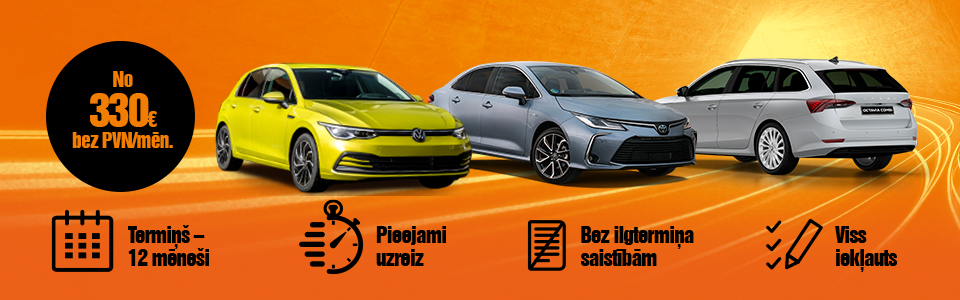 VW Golf, Toyota Corolla, Škoda Octavia auto līzings - ilgtermiņa auto noma | SIXT Leasing
